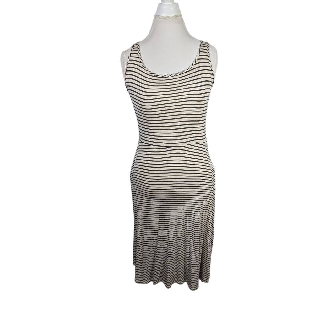 Olivia Rae Striped Black And Cream Pocket Dress